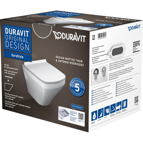 Duravit Duravit DuraStyle Compact wandcloset Softclose WC-zitting Rimless alpine wit
