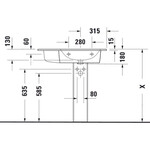 Duravit Duravit ME by Starck meubelwastafel asymmetrisch met wastafel rechts 83x49cm 1 kraangat met overloop mat wit