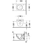 Duravit Duravit Starck 3 wandcloset diepspoel spoelrandloos 54cm met verdekte bevestiging en witte toiletzitting