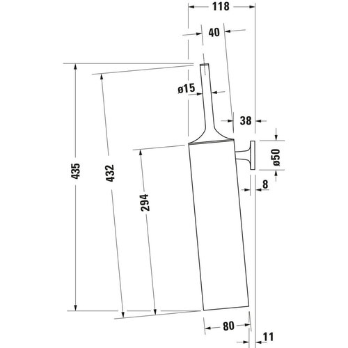 Duravit Duravit Starck T closetborstelgarnituur 8x11,8x43,5cm mat zwart