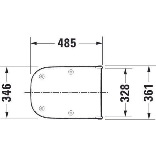 Duravit Duravit D-code Vital WC-zitting 48.5x36.1x4.3cm Kunststof wit Glanzend