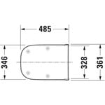 Duravit Duravit D-code Vital WC-zitting 49x36.1x4.3cm met softclose met quickrelease Kunststof wit Glanzend