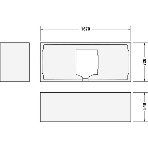 Duravit Duravit HappyD 2 kunststof inbouwbad acryl rechthoekig met rugsteun rechts 170x75x46cm zonder poten wit
