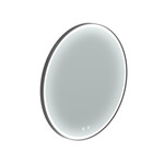 Thebalux Marino spiegel 80x80cm rond met verlichting en spiegelverwarming led zwart aluminium