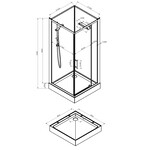 Xellanz Xellanz Domino complete douchecabine 80x80x210 alu mat 5mm glas