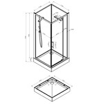 Xellanz Xellanz Domino complete douchecabine 90x90x210 alu mat 5mm glas