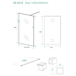 Wiesbaden Square inloopdouche 120x200 10mm nano | Helder glas/Mat zwart Wiesbaden Wiesbaden Square inloopdouche 120x200 10mm nano | Helder glas/Mat zwart