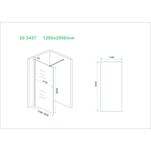 Wiesbaden Wiesbaden Slim glasplaat helder 120x200 8mm nano