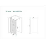 Wiesbaden Slim glasplaat rookglas 90x200 8mm nano Wiesbaden Wiesbaden Slim glasplaat rookglas 90x200 8mm nano