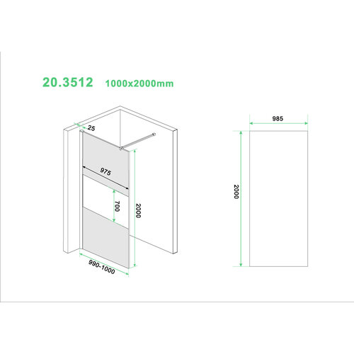 Wiesbaden Wiesbaden Slim glasplaat mat rookglas 100x200 8mm nano