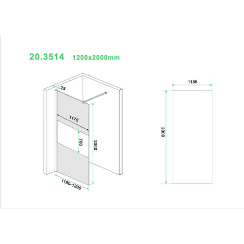 Wiesbaden Wiesbaden Slim glasplaat mat rookglas 120x200 8mm nano