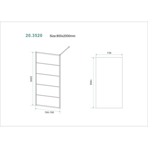 Wiesbaden Horizon inloopdouche | Mat zwart | raster 80cm 8 mm Nano Wiesbaden Wiesbaden Horizon inloopdouche | Mat zwart | raster 80cm 8 mm Nano