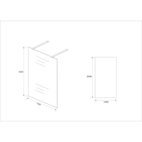 Wiesbaden inloopdouche vrijstaand 1400x2000 8mm NANO glas Wiesbaden Wiesbaden inloopdouche vrijstaand 1400x2000 8mm NANO glas