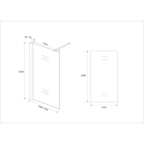 Wiesbaden inloopdouche met muurprofiel 1300x2000 10mm NANO glas Wiesbaden Wiesbaden inloopdouche met muurprofiel 1300x2000 10mm NANO glas