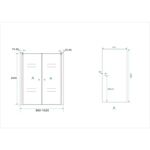 Wiesbaden Wiesbaden Pendeldeur in nis 1000x2000 6mm NANO glas