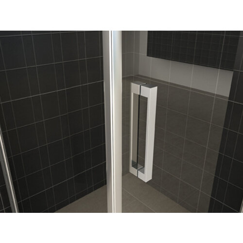 Wiesbaden Uni douchecabine draaideur met zijwand 100x100cm | Chroom | met helder glas 8mm NANO Wiesbaden Wiesbaden Uni douchecabine draaideur met zijwand 100x100cm | Chroom | met helder glas 8mm NANO