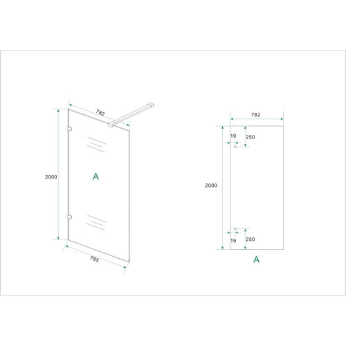 Wiesbaden Wiesbaden profielloze inloopdouche 800x2000 8mm NANO glas