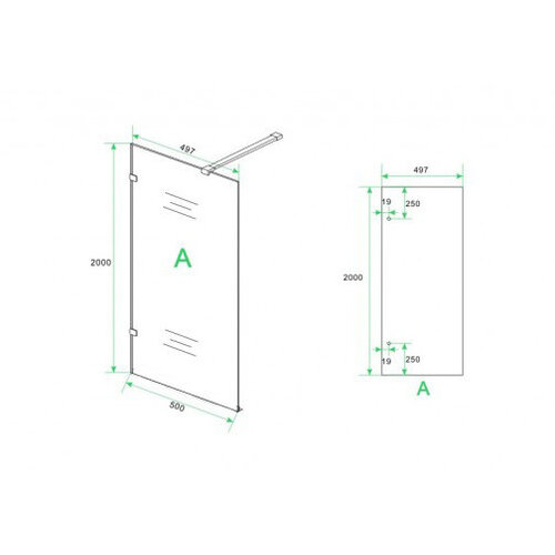 Wiesbaden profielloze inloopdouche 500x2000 8mm NANO glas Wiesbaden Wiesbaden profielloze inloopdouche 500x2000 8mm NANO glas
