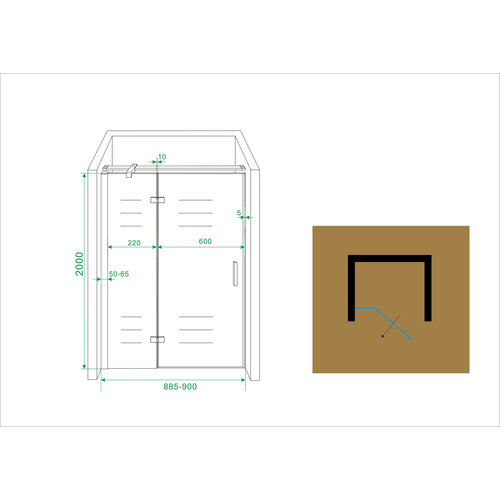 Wiesbaden nis swingdeur met vast paneel 90 (60-30) x 200 NANO Wiesbaden Wiesbaden nis swingdeur met vast paneel 90 (60-30) x 200 NANO