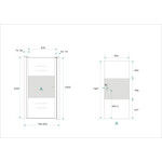 Wiesbaden nisdeur -L- met profiel 800x2000 8mm NANO Matglas Wiesbaden Wiesbaden nisdeur -L- met profiel 800x2000 8mm NANO Matglas