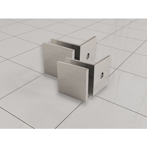 Wiesbaden Glaskoppelingset voor profielloze inloopdouche 2 stuks | Geborsteld staal Wiesbaden Wiesbaden Glaskoppelingset voor profielloze inloopdouche 2 stuks | Geborsteld staal