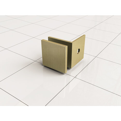 Wiesbaden Wiesbaden Glaskoppelingset voor profielloze inloopdouche 2 stuks | Geborsteld messing