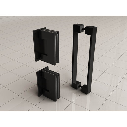 Wiesbaden Scharnierset en greep voor profielloze nisdeur | Mat zwart Wiesbaden Wiesbaden Scharnierset en greep voor profielloze nisdeur | Mat zwart