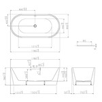Wiesbaden Libero vrijstaand ligbad 178 x 80cm acryl | Mat wit | met waste | Mat wit Wiesbaden Wiesbaden Libero vrijstaand ligbad 178 x 80cm acryl | Mat wit | met waste | Mat wit
