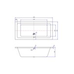 Xellanz Xellanz Wiesbaden Santino SQ inbouw duo ligbad 190x90x49 cm acryl glans wit