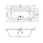 Xellanz Xellanz Wiesbaden Portus RD inbouw duo ligbad 180x80x49 cm mat wit