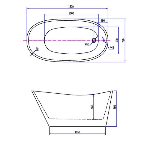 Wiesbaden Trapeze vrijstaand ligbad 150 x 72cm acryl | Glans wit | met waste | Glans wit Wiesbaden Wiesbaden Trapeze vrijstaand ligbad 150 x 72cm acryl | Glans wit | met waste | Glans wit