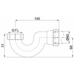 Wiesbaden Wiesbaden Sifon 1 1/2" x 40 mm voor vrijstaande baden