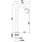 Wiesbaden Wiesbaden Victoria luxe fonteinkraan XL 1/2'' | Chroom