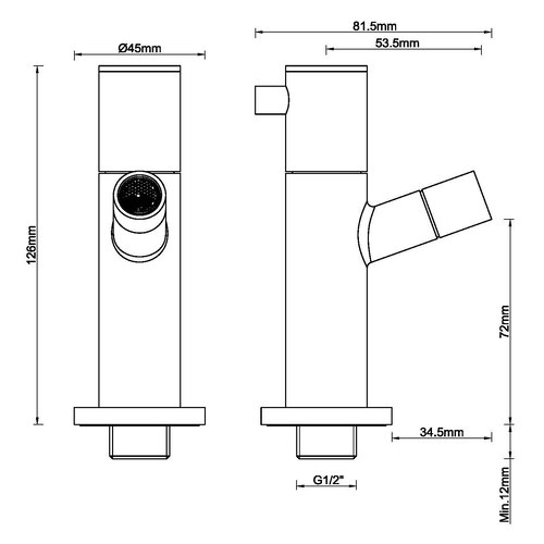 Wiesbaden Wiesbaden Amador fonteinkraan met muurbevestiging 1/2'' | Geborsteld messing