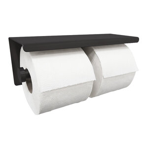 Wiesbaden Brush dubbele toiletrolhouder | Mat zwart