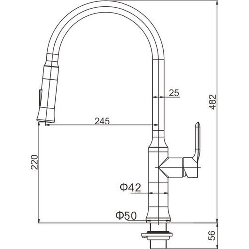 Wiesbaden 304-Oxford RVS Keukenkraan en uittrekbare handdouche Wiesbaden Wiesbaden 304-Oxford RVS Keukenkraan en uittrekbare handdouche