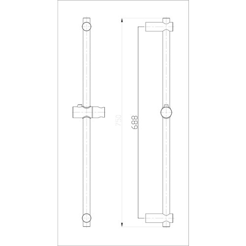Wiesbaden 304-losse ronde glijstang met glijstuk RVS Wiesbaden Wiesbaden 304-losse ronde glijstang met glijstuk RVS