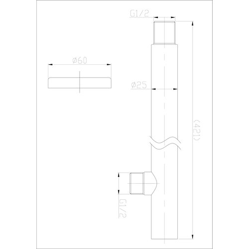 Wiesbaden 304 douchearm recht rond met muurbevestiging 40cm RVS Wiesbaden Wiesbaden 304 douchearm recht rond met muurbevestiging 40cm RVS