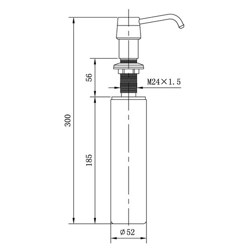 Xellanz Xellanz inbouw zeeppompje geborsteld messing kunststof fles 250ml