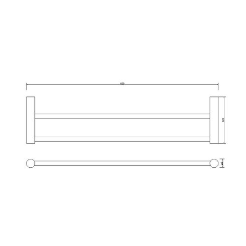 Wiesbaden Ida dubbele handdoekrek 60cm | Zwart Wiesbaden Wiesbaden Ida dubbele handdoekrek 60cm | Zwart