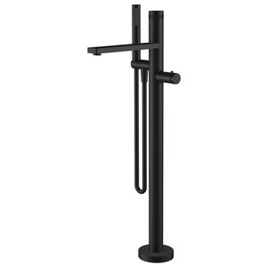 Wiesbaden Wiesbaden Sphere staande badthermostaat compleet | Mat zwart Wiesbaden Sphere staande badthermostaat compleet | Mat zwart