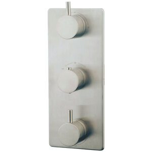 Wiesbaden Wiesbaden Caral afbouwdeel inbouwthermostaat 3 weg | Geborsteld staal Wiesbaden Caral afbouwdeel inbouwthermostaat 3 weg | Geborsteld staal