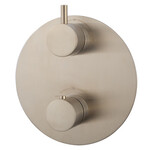 Wiesbaden Caral Rond afbouwdeel inbouwthermostaat 2 weg | Geborsteld staal Wiesbaden Wiesbaden Caral Rond afbouwdeel inbouwthermostaat 2 weg | Geborsteld staal