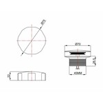 Wiesbaden Wiesbaden knop/plug badoverloopcombinatie | Geborsteld messing