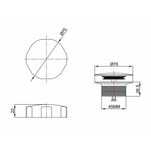 Wiesbaden Wiesbaden knop/plug Badoverloopcombinatie | Mat wit