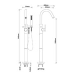 Wiesbaden Caral vrijstaande badmengkraan compleet | Mat zwart Wiesbaden Wiesbaden Caral vrijstaande badmengkraan compleet | Mat zwart