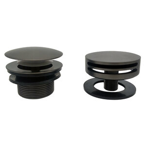 Wiesbaden Set knop/plug Badoverloopcombinatie met vulfunctie rond | Gunmetal