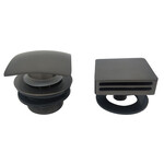 Wiesbaden Set knop/plug Badoverloopcombinatie met vulfunctie vierkant | Gunmetal Wiesbaden Wiesbaden Set knop/plug Badoverloopcombinatie met vulfunctie vierkant | Gunmetal
