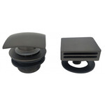 Wiesbaden Set knop/plug Badoverloopcombinatie met vulfunctie vierkant | Gunmetal Wiesbaden Wiesbaden Set knop/plug Badoverloopcombinatie met vulfunctie vierkant | Gunmetal
