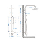 Xellanz Xellanz Twenty eco thermostatische regendoucheset opbouw rond chroom